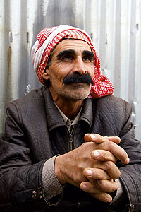 man with red & white